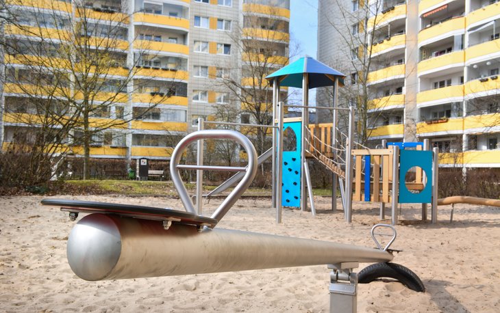 Ansicht des neuen Spielplatzes.